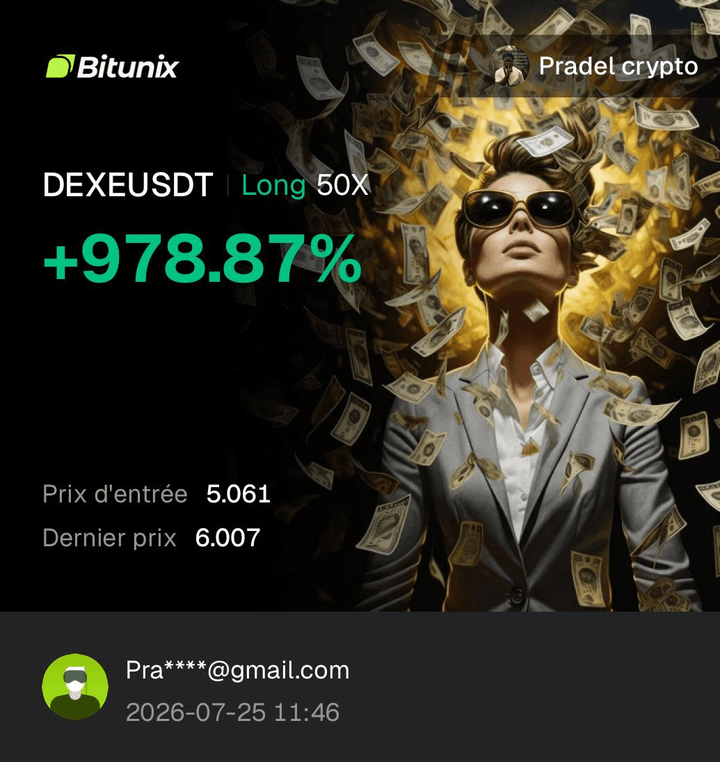 Capture d’une performance DEXEUSDT communiquée par un membre